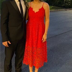 Astr lace midi dress